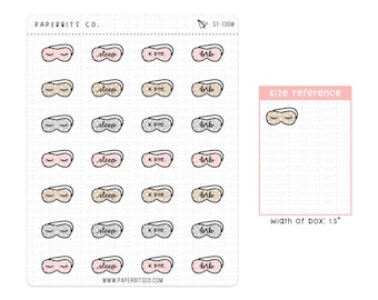 Cute Eye Mask Icons (ST-136) - 1 Sticker Sheet // For Planners and Bullet Journals