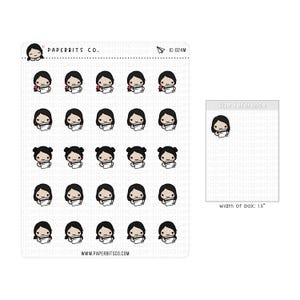 Girl Character - Kreditkarte (JC-024) - 1 Sticker Bogen // Für Planer und Bullet Journals