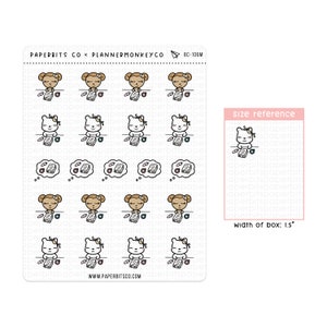 PBxPMC - Celestial Office/Paperwork Character Stickers (BC-106) - 1 Sticker Sheet ~ PlannerMonkeyCo Collab