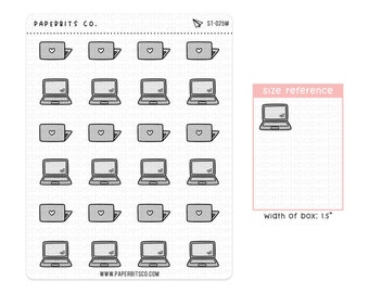 Cute Laptop Icons (ST-025, ST-026, ST-027) - 1 Sticker Sheet // For Planners and Bullet Journals