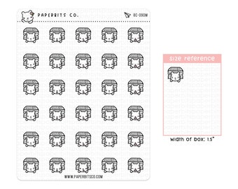 Bear Character - Work Overload/Buried in Work (BC-090) - 1 Sticker Sheet // For Planners and Bullet Journals