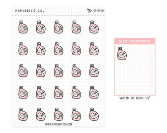 Cute Laundry Detergent Icons (ST-044, ST-045) - 1 Sticker Sheet // For Planners and Bullet Journals