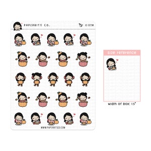 Girl Character - Autumn Thanksgiving (JC-022) - 1 Sticker Sheet // For Planners and Bullet Journals