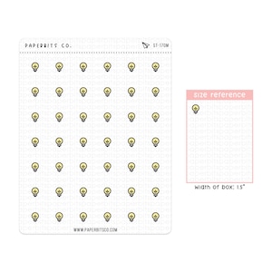 Lampadina carina/Icone proiettile idea (ST-170) - 1 foglio di adesivi // Per planner e bullet journal