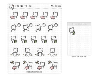 Bear Character - Spend or No Spend (BC-140) - 1 Sticker Sheet // For Planners and Bullet Journals