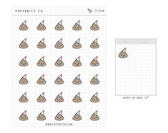 Niedliche Partymuffel-Icons (ST-251) - 1 Stickerbogen // Für Planer und Bullet Journals