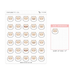 Cute Sheep Expression Icons (ST-041) - 1 Sticker Sheet // For Planners and Bullet Journals