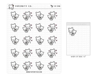 Bear Character - Mom Bottle Feeding Baby (BC-144) - 1 Sticker Sheet // For Planners and Bullet Journals