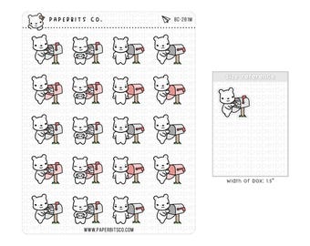 Bärenmotiv – Briefkasten/Postabfrage (BC-281) – 1 Stickerbogen // Für Planer und Bullet Journals