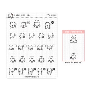 Bear Character - Intrusive Thoughts (BC-099) - 1 Sticker Sheet // For Planners and Bullet Journals
