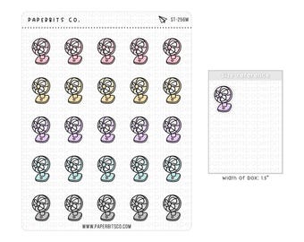 Niedliche Tischfächer-Symbole in Pastellfarben (ST-256) - 1 Stickerbogen // Für Planer und Bullet Journals