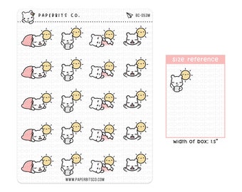 Bear Character - Good Morning  (BC-053) - 1 Sticker Sheet // For Planners and Bullet Journals