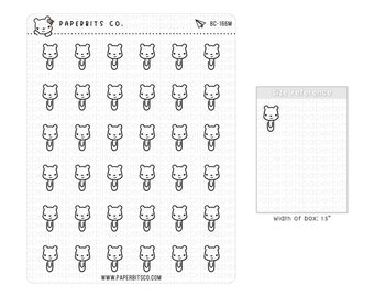 Bear Character - Cute Paperclip Icons (BC-166) - 1 Sticker Sheet // For Planners and Bullet Journals