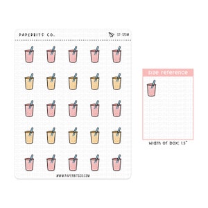 Cute Smoothie Icons (ST-123) - 1 Sticker Sheet // For Planners and Bullet Journals