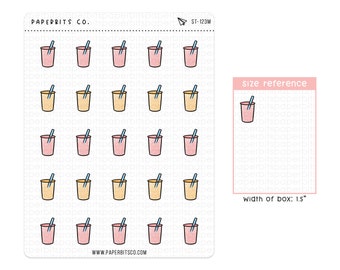 Cute Smoothie Icons (ST-123) - 1 Sticker Sheet // For Planners and Bullet Journals