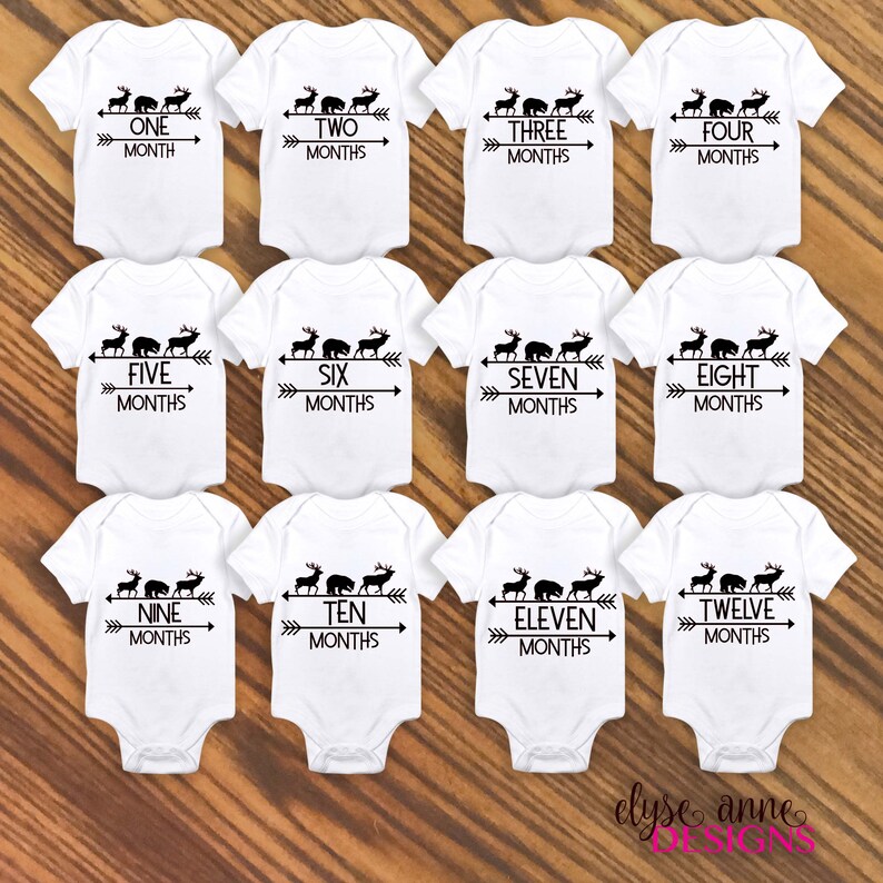 SVG/DFX Instant Download: Woodland Theme Baby Monthly Photo - 12 Month ...