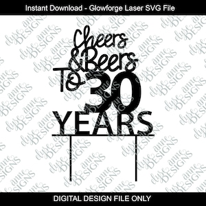 SVG/DFX/PNG Glowforge - Silhouet - Circut Cut File - Cake Topper - Verjaardag/Jubileum - Feest decoratie - Mijlpaal jaar