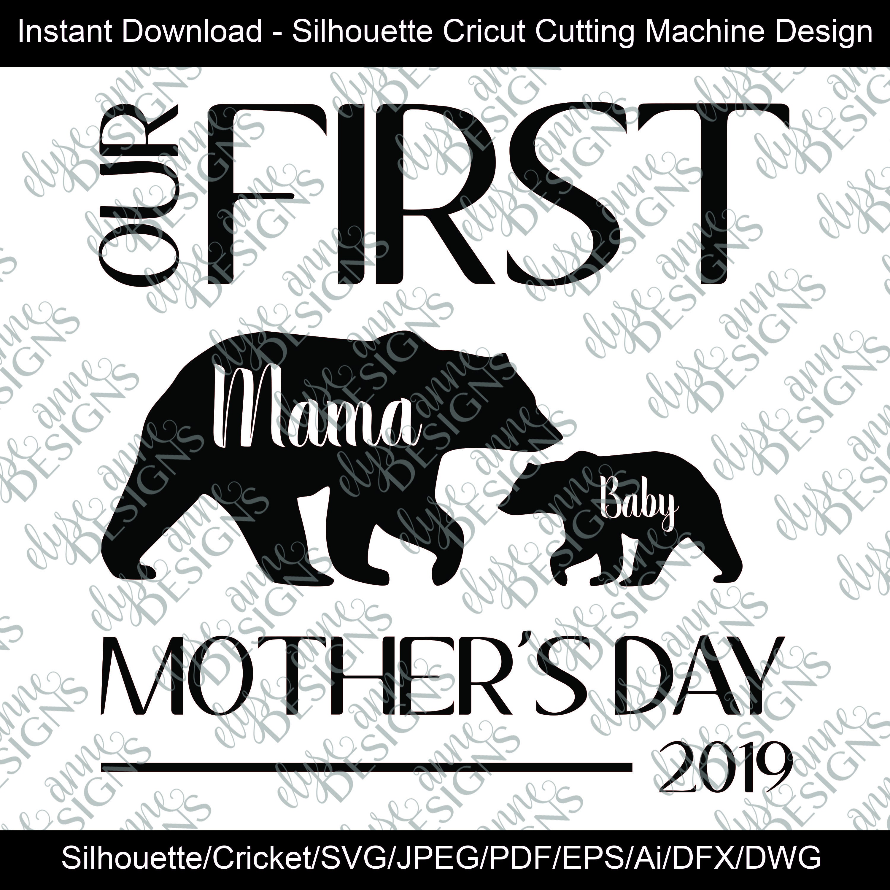 Download SVG / DXF Our First Mothers Day Bears Instant Download | Etsy