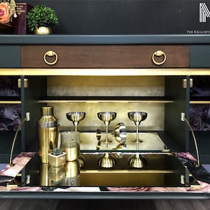 SOLD Nathan Sideboard Drinks Cabinet And Cocktail Bar 24ct Gold Exclusive Design image 9