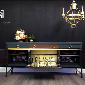 SOLD Nathan Sideboard Drinks Cabinet And Cocktail Bar 24ct Gold Exclusive Design image 4