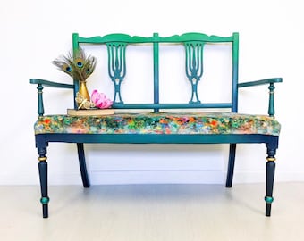 SOLD Love seat - gossip bench - chippendale style