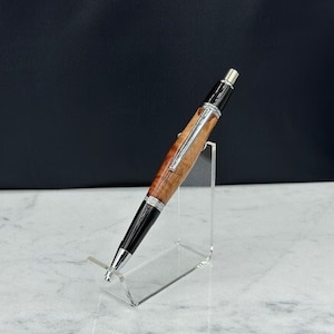 Handcrafted Red Mallee Burl Ballpoint Click Pen with Chrome Hardware