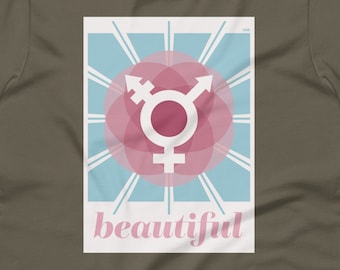 Trans Pride-T-shirt - 'Beautiful'-editie - pasvorm uniseks