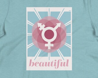 Trans Pride-T-shirt - 'Beautiful'-editie - relaxte pasvorm dames