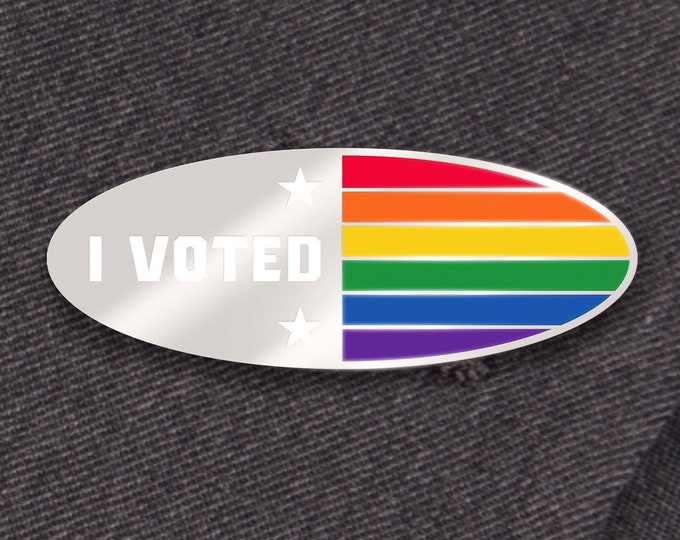 I Voted Pin Rainbow PRIDE Edition