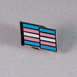 Trans Pride Pin Hard Enamel Trans Pride Lapel Pin Transgender Pride Flag Pin image 1