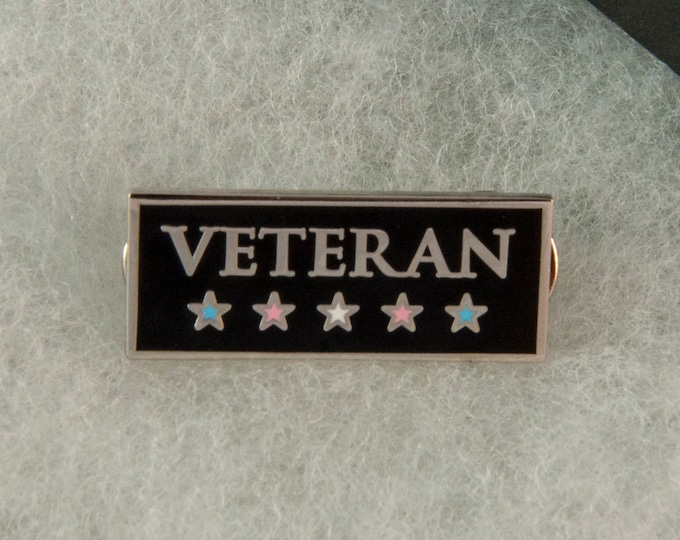 Transgender Veteran Pin -- Hard Enamel Pin -- Transgender Pride Pin