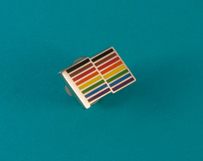 Rainbow Flag Lapel Pin -- Philadelphia Pride Flag Pin -- Inclusive Pride Flag