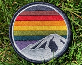 Rainbow Mountain Patch Velcro or Iron-on (Philadelphia Pride Flag Patch - Inclusive Pride Flag Patch)