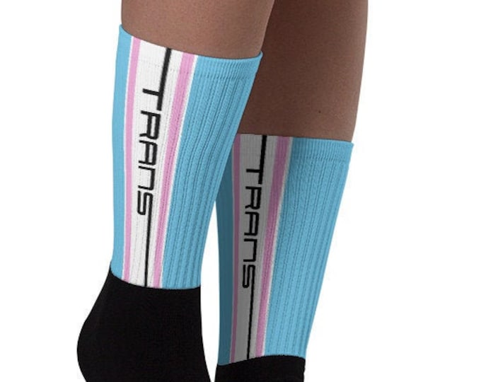 Trans Pride Socks - Racing Stripe Edition - Transgender Pride Flag