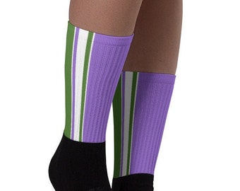 Genderqueer Pride Socks - Racing Stripe Edition - Genderqueer Pride Flag