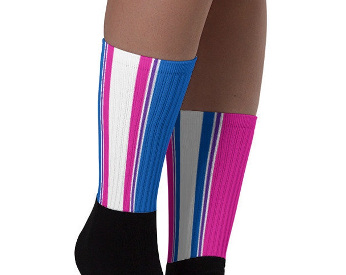 Bi Pride Socks - Racing Stripe Edition - Bisexual Pride Flag