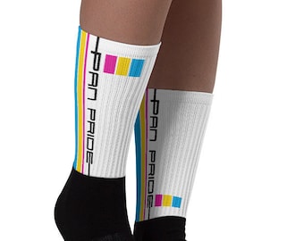 Pan Pride Socks - Racing Stripe Edition - Pansexual Pride Flag Socks