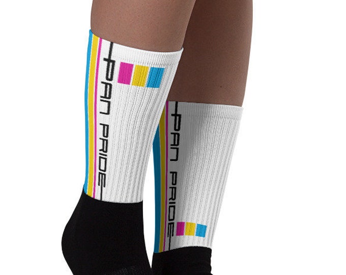 Pan Pride Socks - Racing Stripe Edition - Pansexual Pride Flag Socks