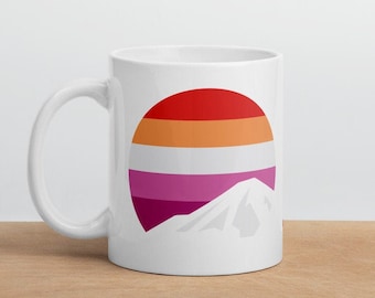 Lesbian Mountain Mug - Lesbian Pride Flag Mug