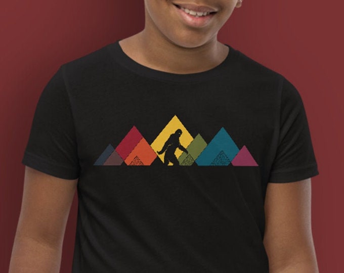 Rainbow Sasquatch Shirt (Youth) (multiple colors available) - Unisex Youth Short Sleeve T-Shirt