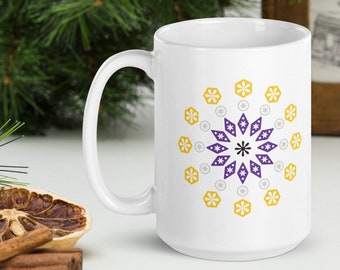 Vintage Snowflake Mug: NonBinary Pride Edition