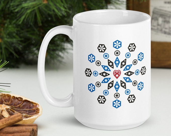 Vintage Snowflake Mug: Leather Pride Edition