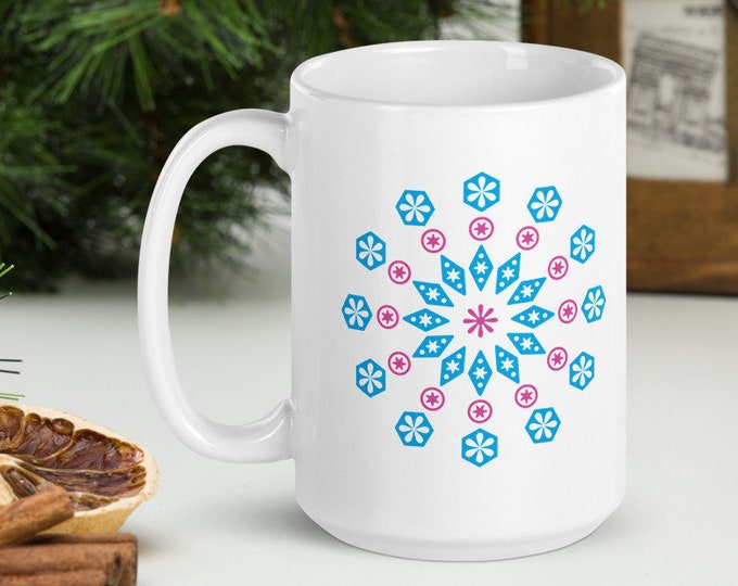 Vintage Snowflake Mug: Trans Pride Edition