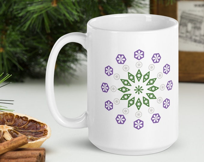 Vintage Snowflake Mug: Genderqueer Pride Edition