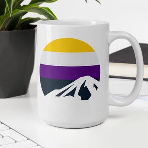 Nonbinary Mountain Mug Nonbinary Pride Flag Mug image 9