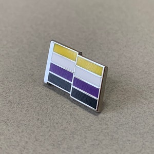 NonBinary Pride Pin Hard Enamel NonBinary Lapel Pin NonBinary Flag Pin image 1