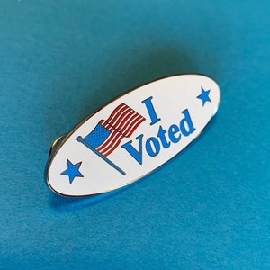 I Voted American Flag Pin Hard Enamel Pin Election Pin image 1