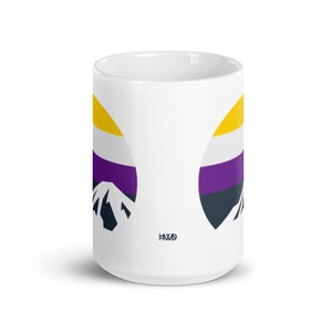 Nonbinary Mountain Mug Nonbinary Pride Flag Mug image 8