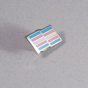 Trans Pride Pin Hard Enamel Trans Pride Lapel Pin Transgender Pride Flag Pin image 2