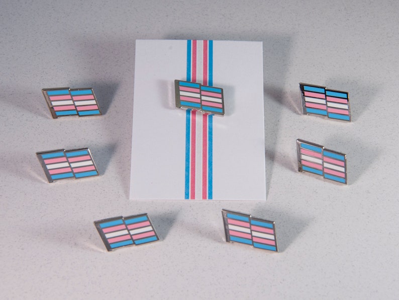 Trans Pride Pin Hard Enamel Trans Pride Lapel Pin Transgender Pride Flag Pin image 5